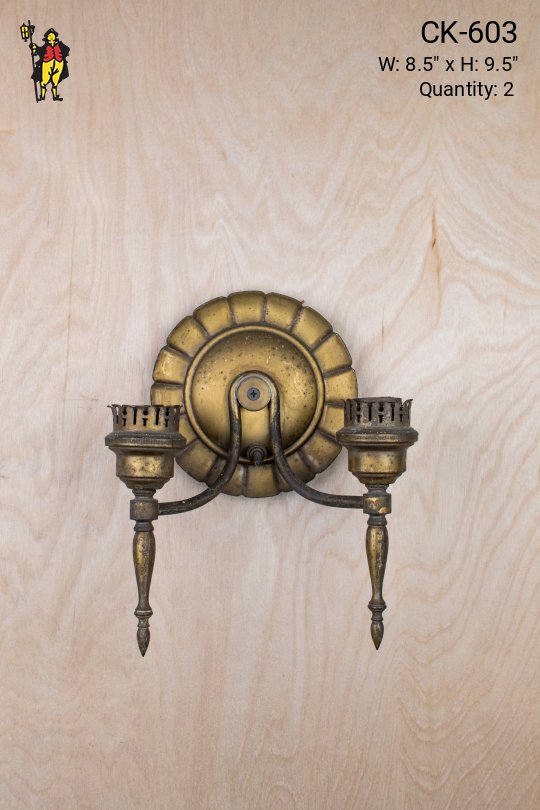 Antique Brass Floral Wall Sconce