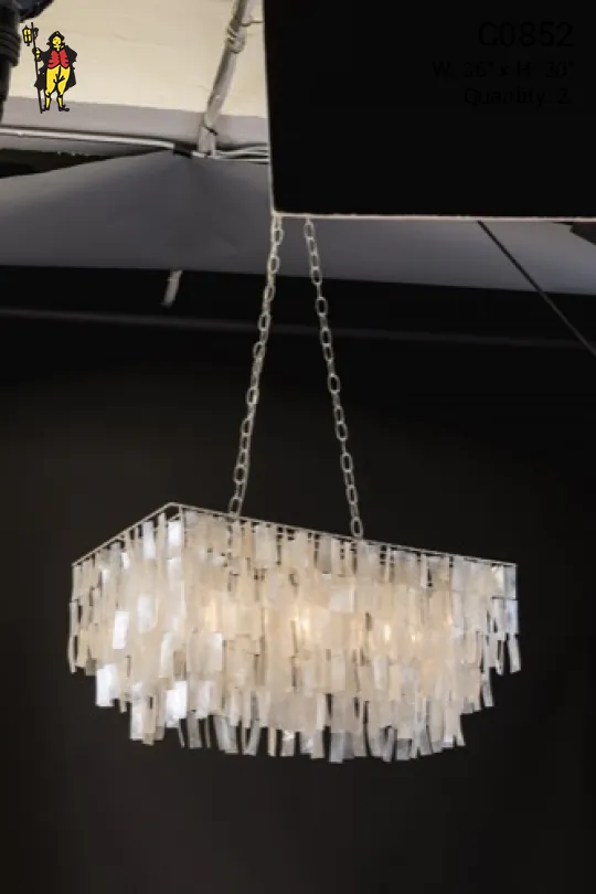 Chrome & Capiz Shell Contemporary Chandelier