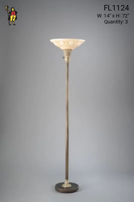 Antique Bronze/Brass Torchere Floorlamp