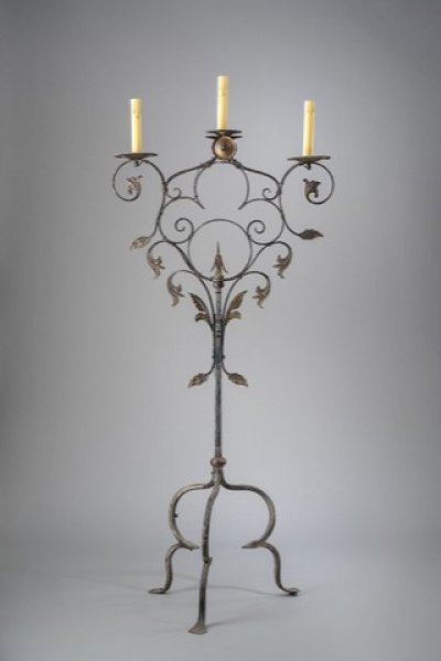 Electrified Floor Standing Gothic Candelabra Floor Lamps Collection City Knickerbocker Lighting Rentals