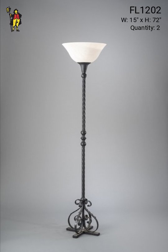 Torchere Floorlamp w/Alabaster Bowl Shade