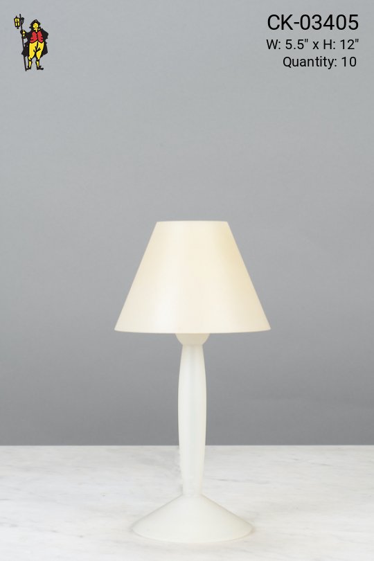 White Plastic Plug In Cafe Table Lamp