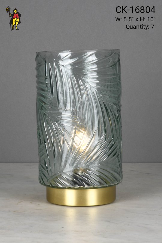 Molded Glass Modern Battery Operated Cafe Table Lamp