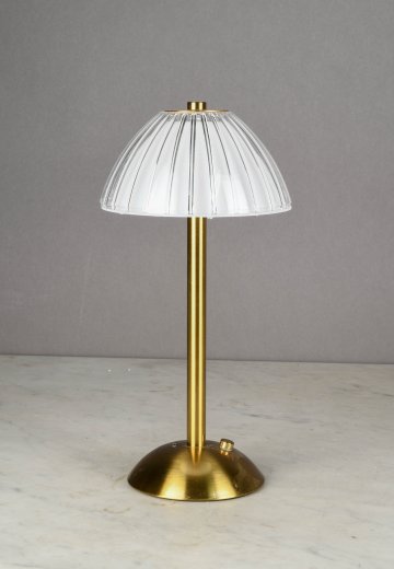 Brass Modern Battery Operated/LED Cafe Table Lamp