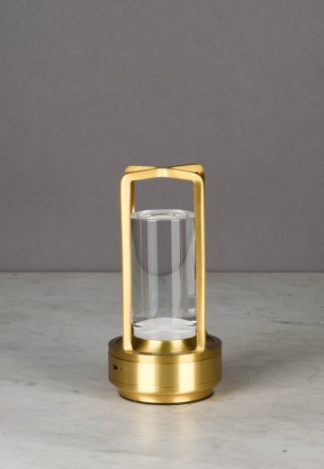 Brass Battery Operated/LED Modern Cafe Table Lamp