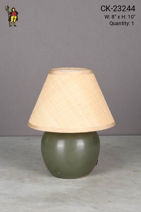 Small Green Battery Operated/LED Cafe Table Lamp