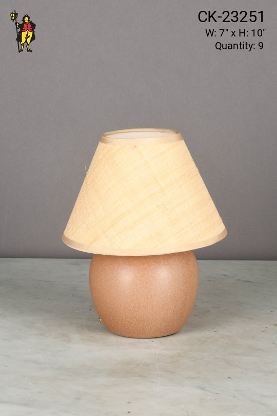 Burlap Shaded Battery Operated/LED Cafe Table Lamp