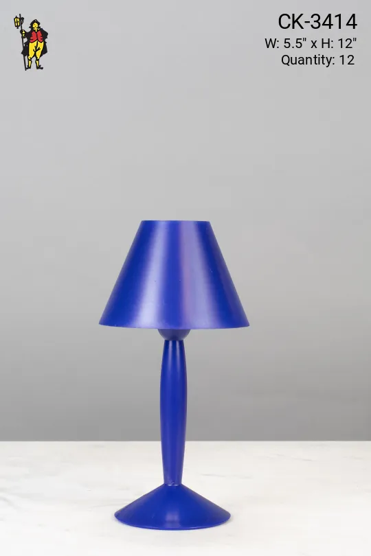 Blue Plastic Plug In Cafe Table Lamp