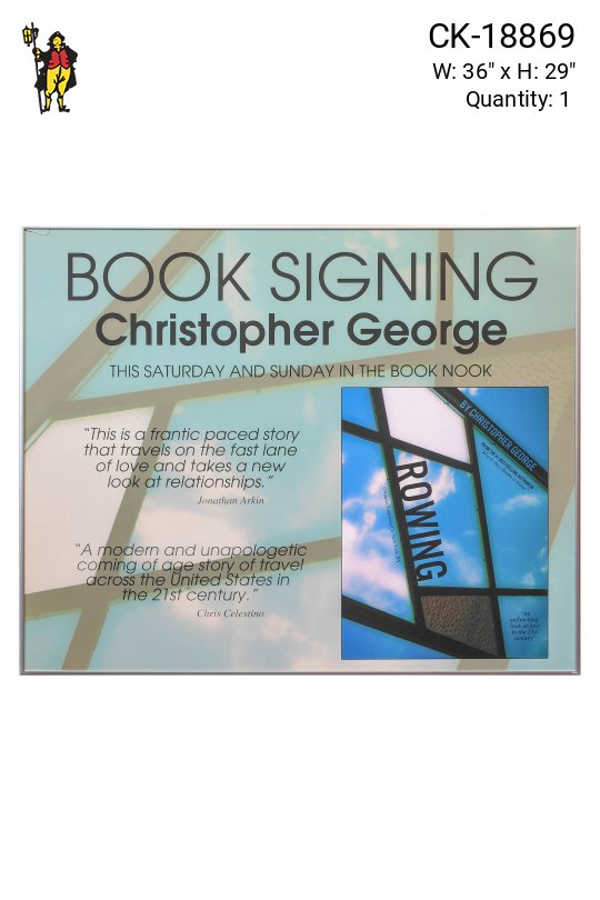 Framed Cleared Promotional Book Signing Poster