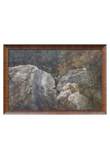Wooden Framed Cleared Mountain Landscape, Sketch