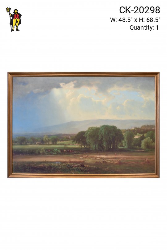 Framed Cleared Harvest Scene in the Delaware Valley