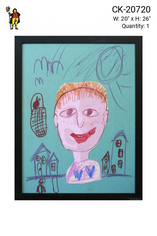 Framed Grade School Child Self Portrait - 4