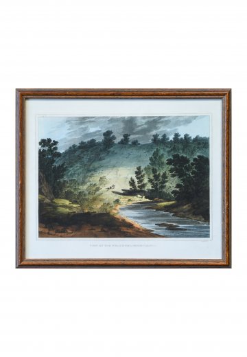 Framed Landscape Lithograph