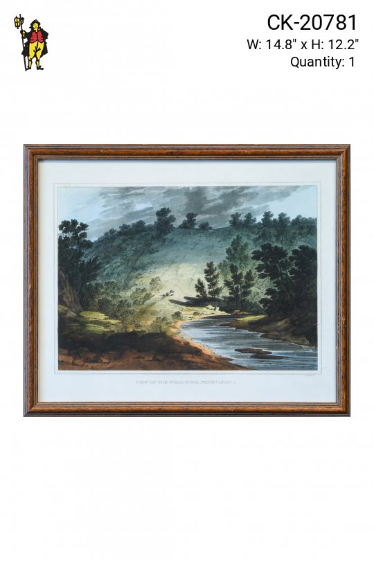 Framed Landscape Lithograph