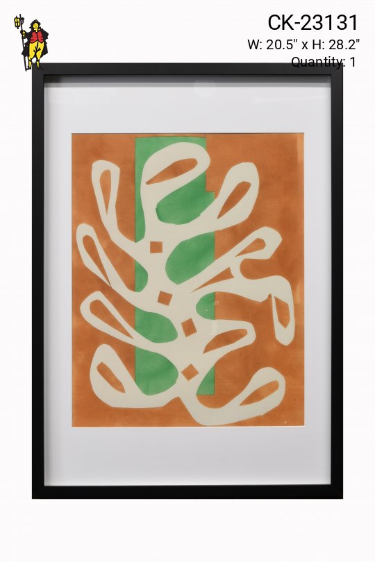 Black Framed Mid Century Modernist Abstract Cleared Print