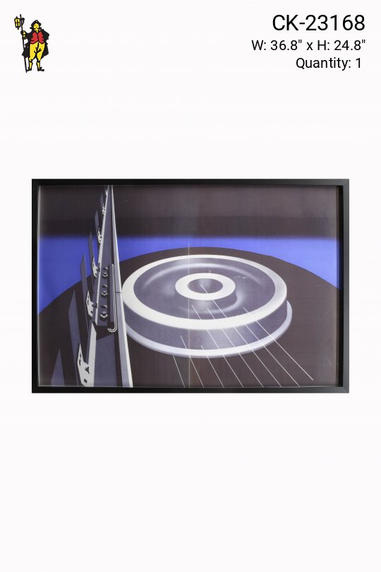 Cleared & Framed Industrial Geometric Painting