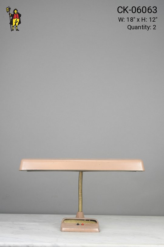 Fluorecent Mid Century Pink & Gold Desk Lamp