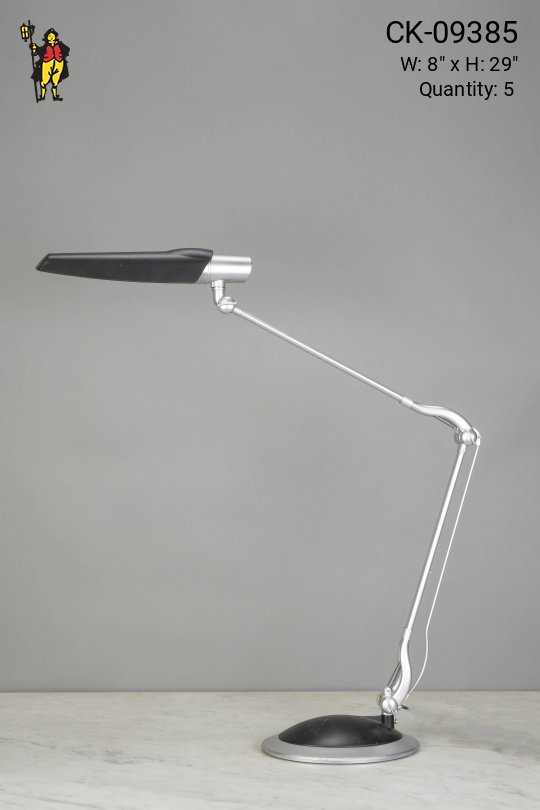 Fluorescent Adjustable Silver & Black Desk Lamp