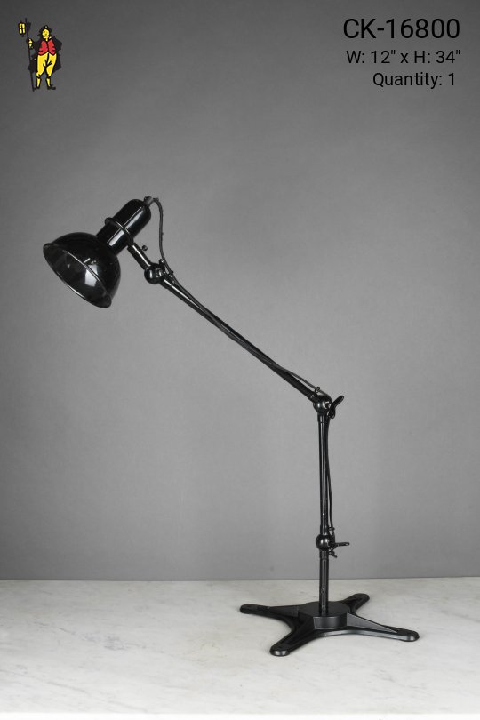 Black Oversize Industrial Adjustable Desk Lamp