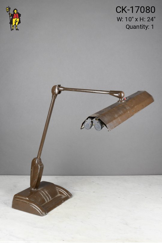 Distressed Industrial Adjustable Fluorescent Desk Lamp