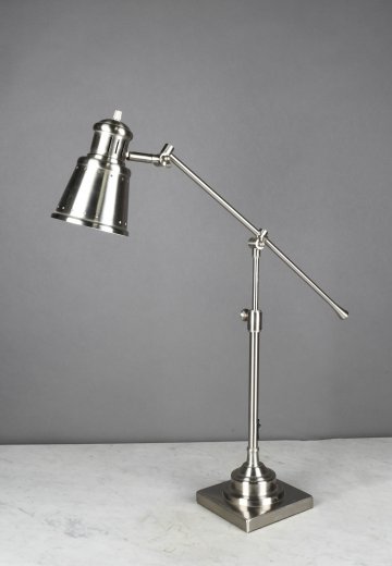 Nickel Metal Shaded Desk Lamp