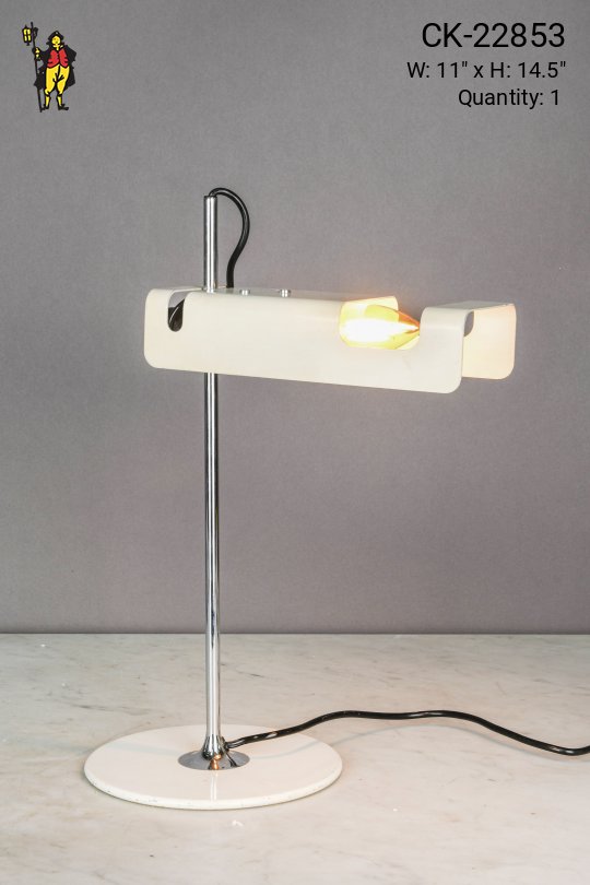 White Metal Shaded Desk Lamp