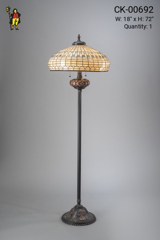 Tiffany Style Floorlamp w/Antique Bronze Base