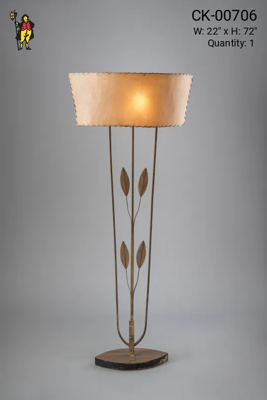 Floral Floor Lamp w/Parchment Shade