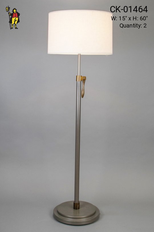 Adjustable Matte Nickel & Brass Floor Lamp