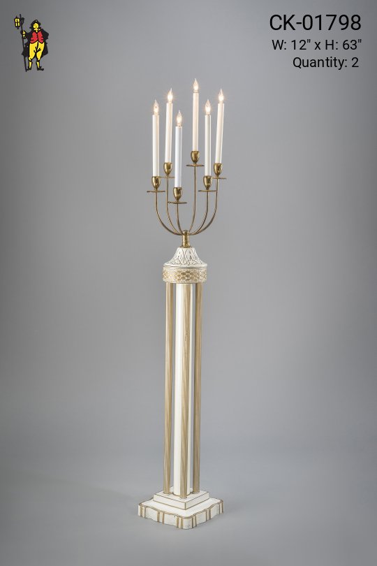 Six Candle Gothic Floor Lamp