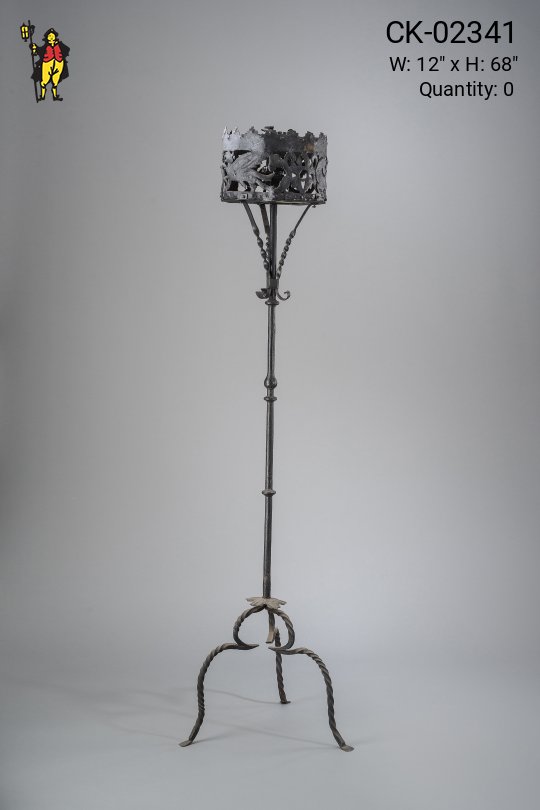 Single Candle Wrought Iron Candelabra
