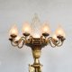 Large Brass Floor Lamp w/Flame Glass Shades #1
