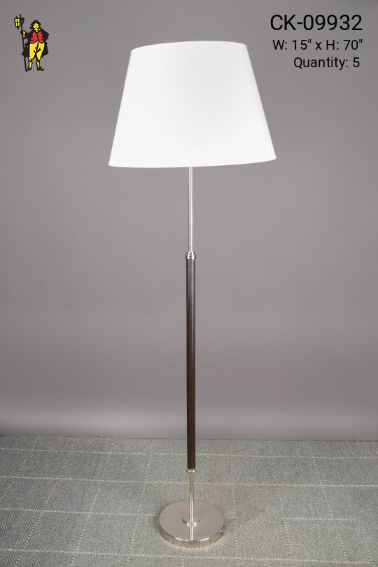 Wooden & Nickel Floor Lamp