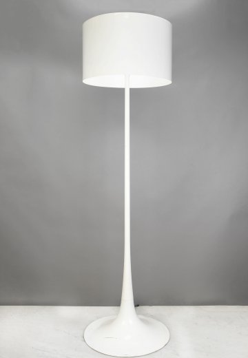 White Metal Pole Floor Lamp