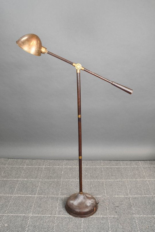 Leather Wrapped Adjustable Reading Floor Lamp Floor Lamps