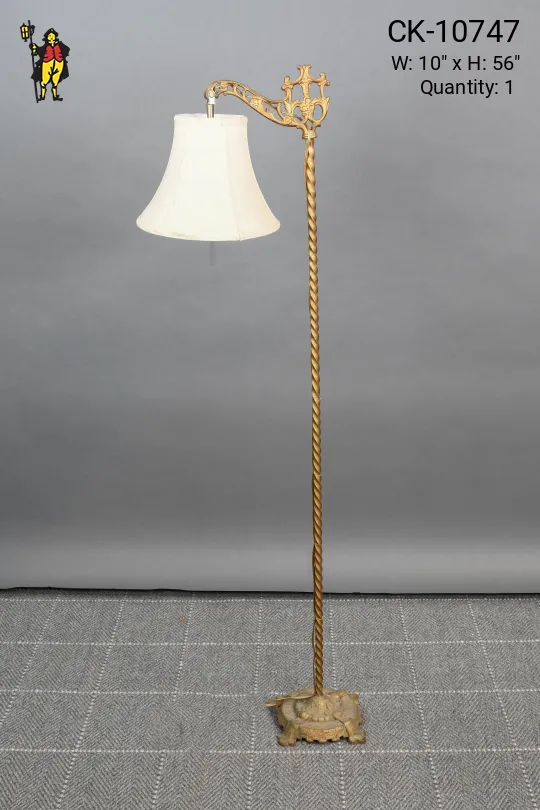 Footed Brass Bridge Floor Lamp