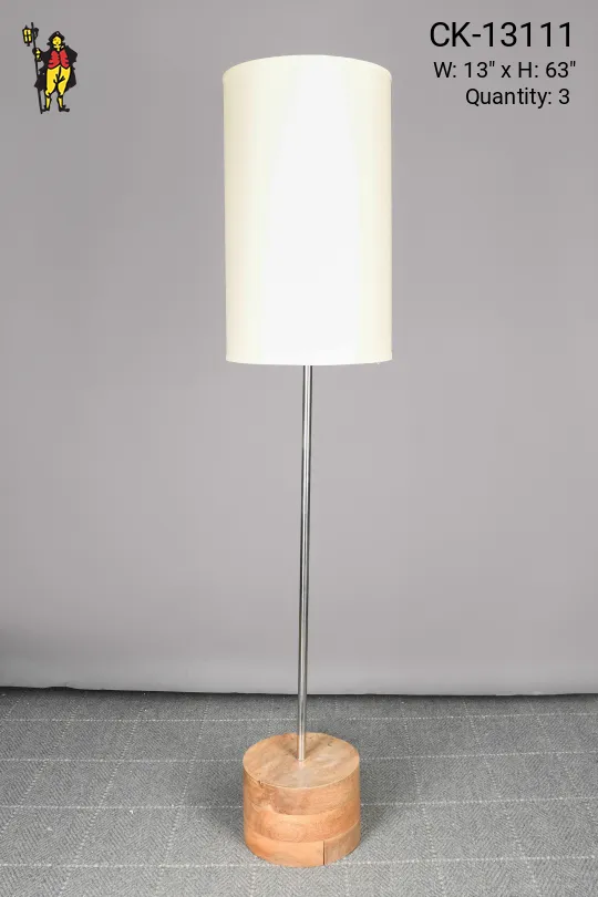 Wooden Base Modern Floor Lamp