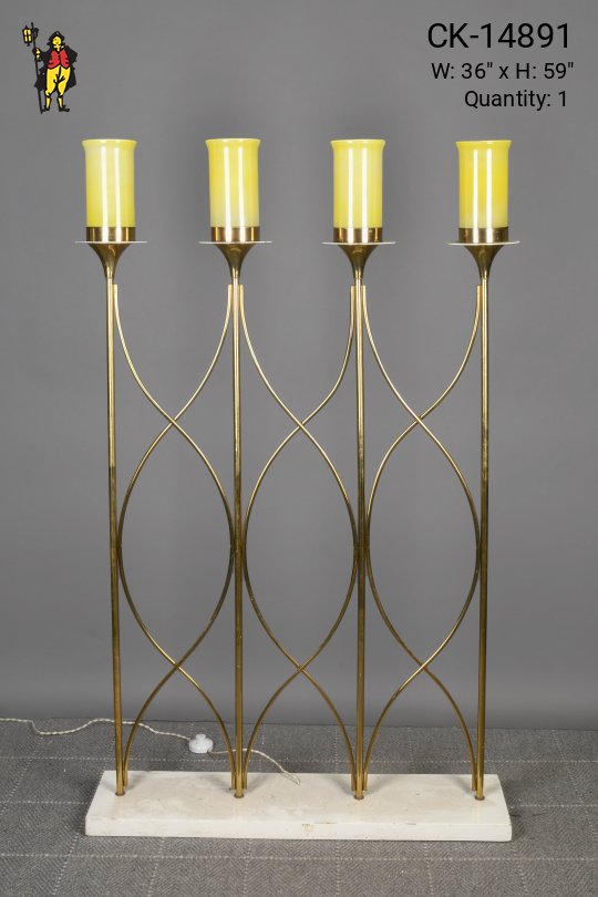 Brass Four Light 36" Wide Floor Lamp