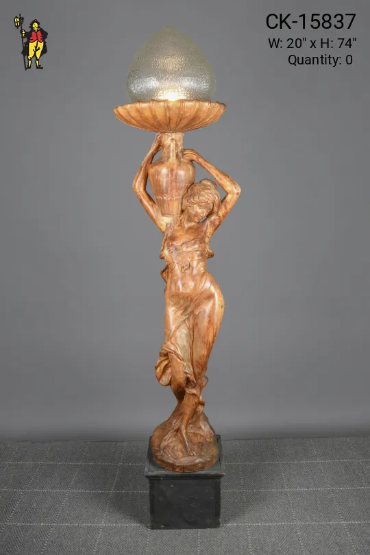 Wooden Statute Torchiere