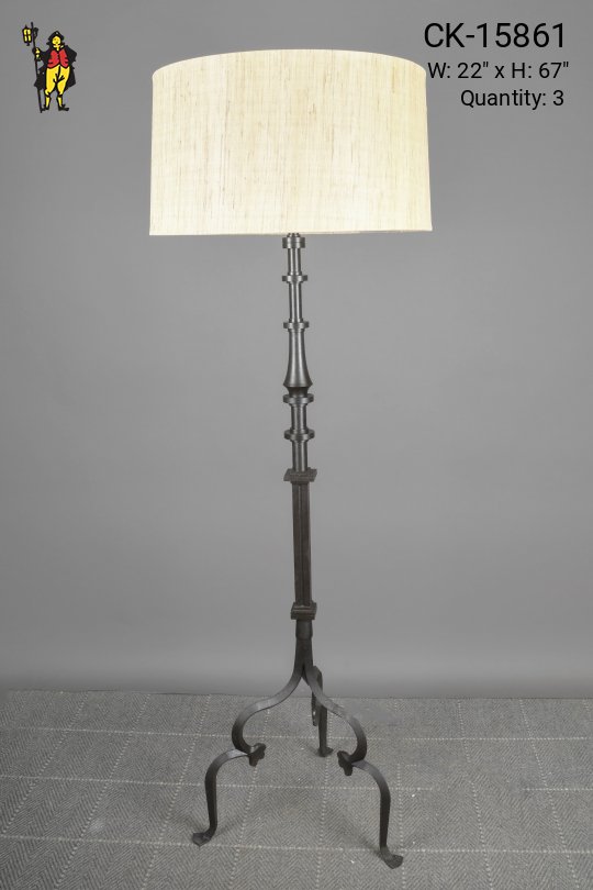 Black Traditional Three Leg Floor Lamp