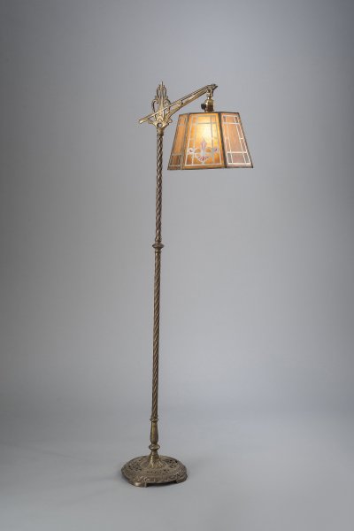 Bridge Floorlamp W Amber Mica Lampshade Floor Lamps Collection City Knickerbocker Lighting Als Bridge Floorlamp W Amber Mica Lampshade, Amber Mica Floor Lamp