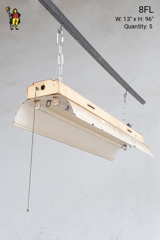 8' Two Bulb Warehouse Light w/Deep Flaps
