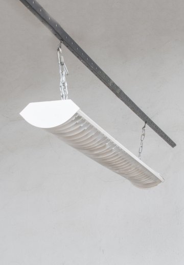 4' Modern Two Bulb Curved Louver Reflector Fluorescent (Available as Hanging or Flush Mount)