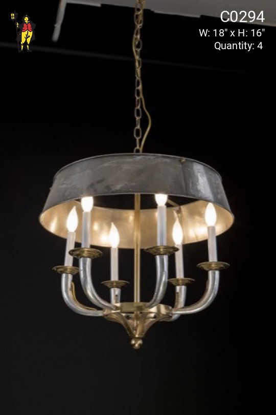 Brass & Pewter Tole Chandlier