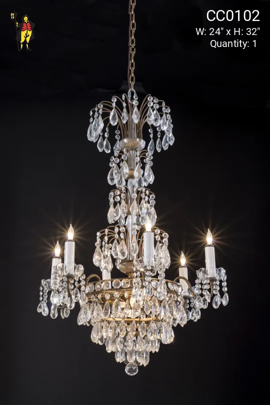 Antique Six Light Chandelier