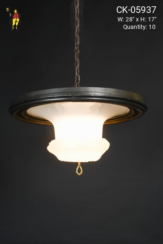 Blown Frosted Glass Chandelier
