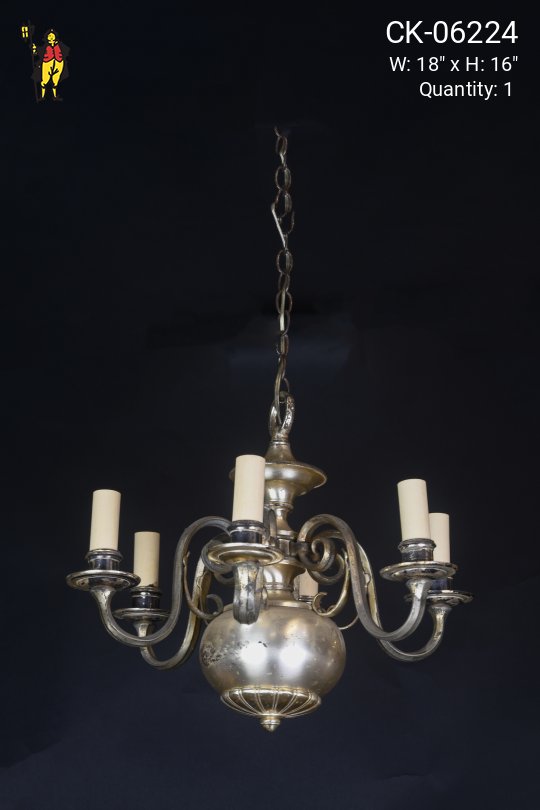 Silver Six Light Traditional Chandelier