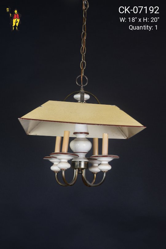 Four Candle Mid Century Style Hanging Fixture