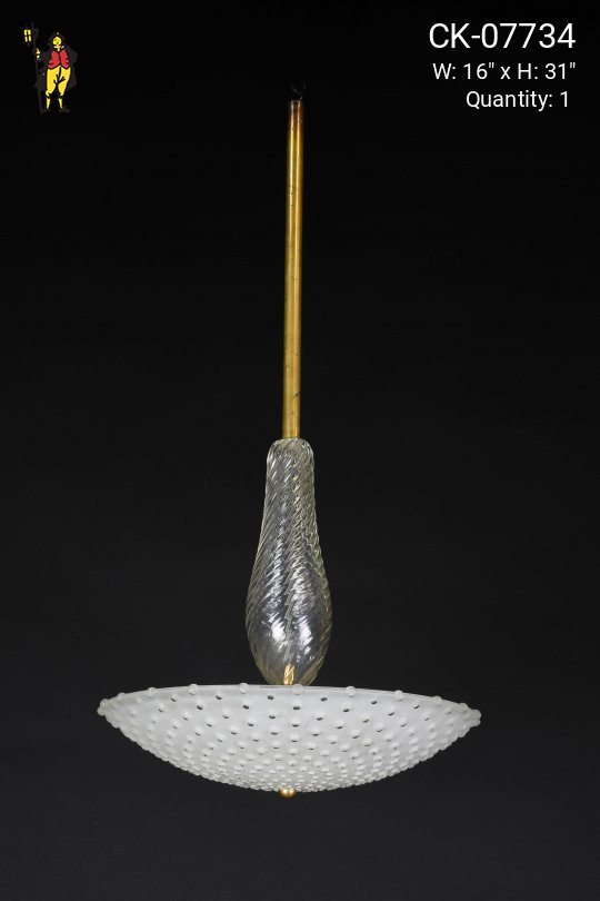 Mid Century Hanging Glass Bowl Chandelier