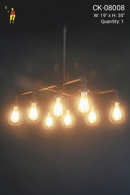 Eight Light Hanging Ghost Light Chandelier